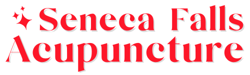 Seneca Falls Acupuncture Red Logo with Sparkle