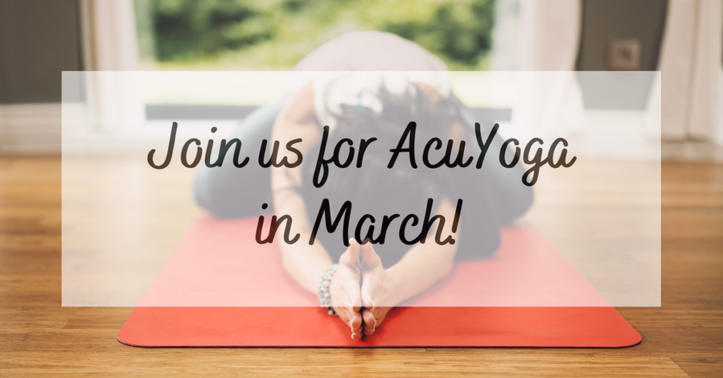 AcuYoga classes resume at Seneca Falls Acupuncture